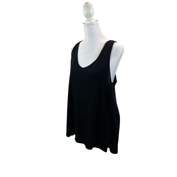 Halogen Brand Medium Black Sleeveless Mixed Media Blouse - Picture 3 of 10